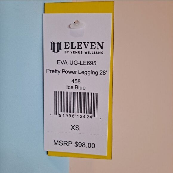 Eleven pretty power tennis leggings ice blue XS by Venus Williams NWT - Picture 7 of 11